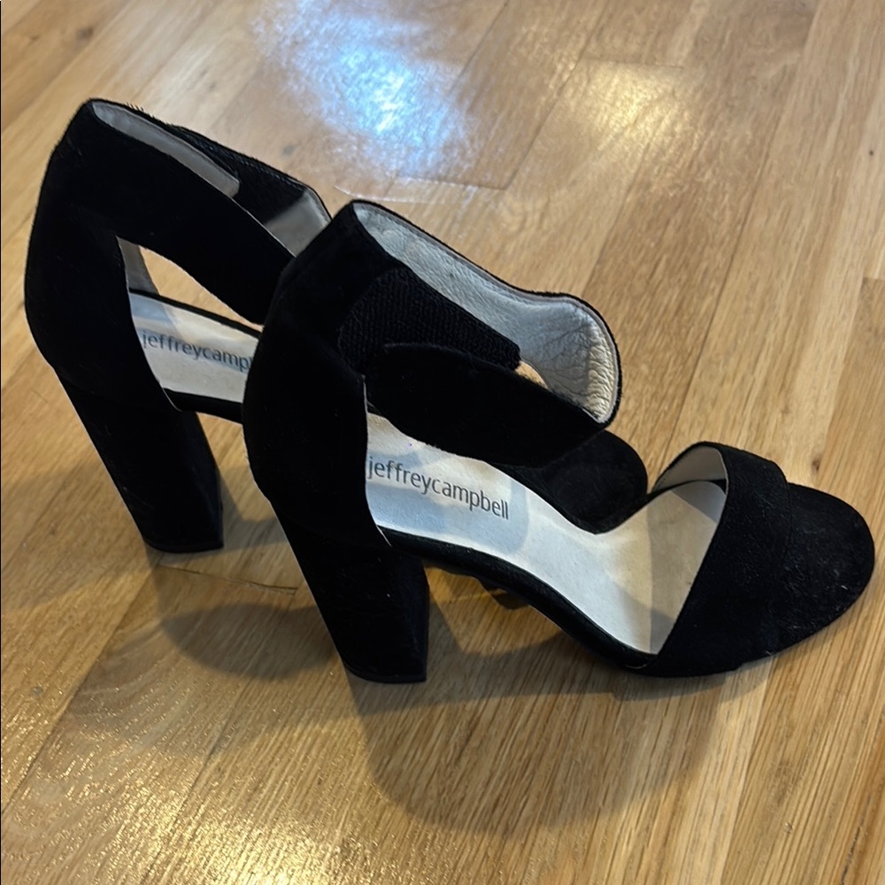 Jeffrey Campbell Women’s Black Suede Block Heel Sandals Size 6
